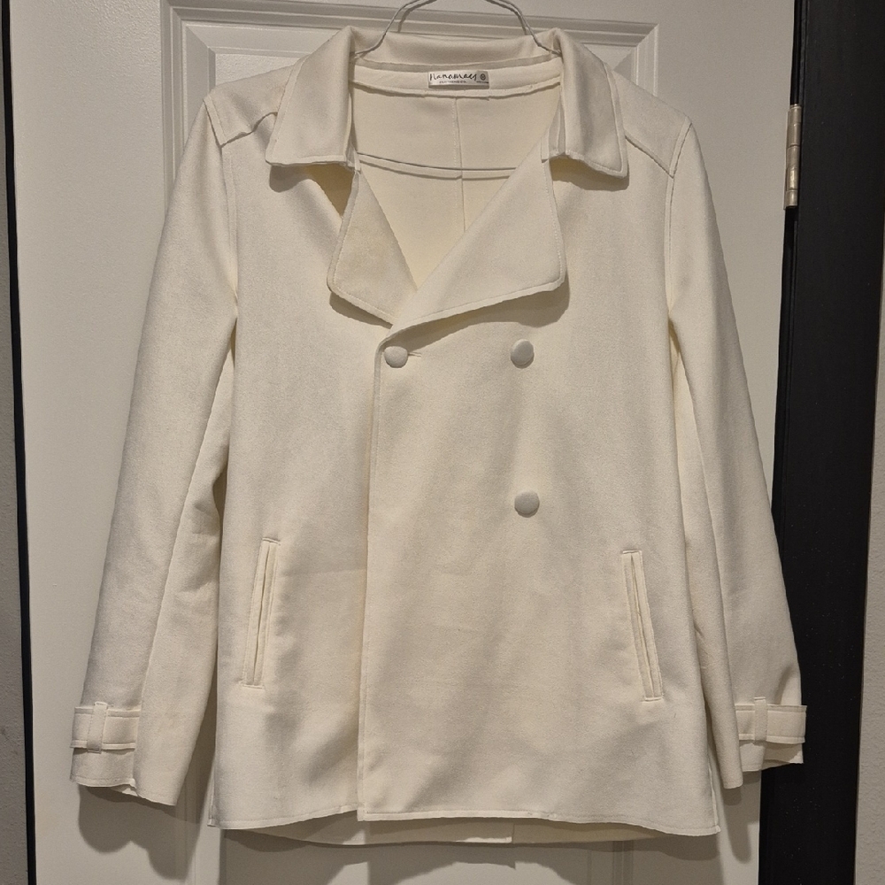 Nanamacs Boutique White Double-Breasted Jacket